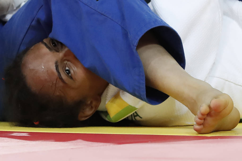 A brasileira Érika Miranda perdeu o bronze para a japonesa Misato Nakamura (Foto: Jack Guez/AFP)