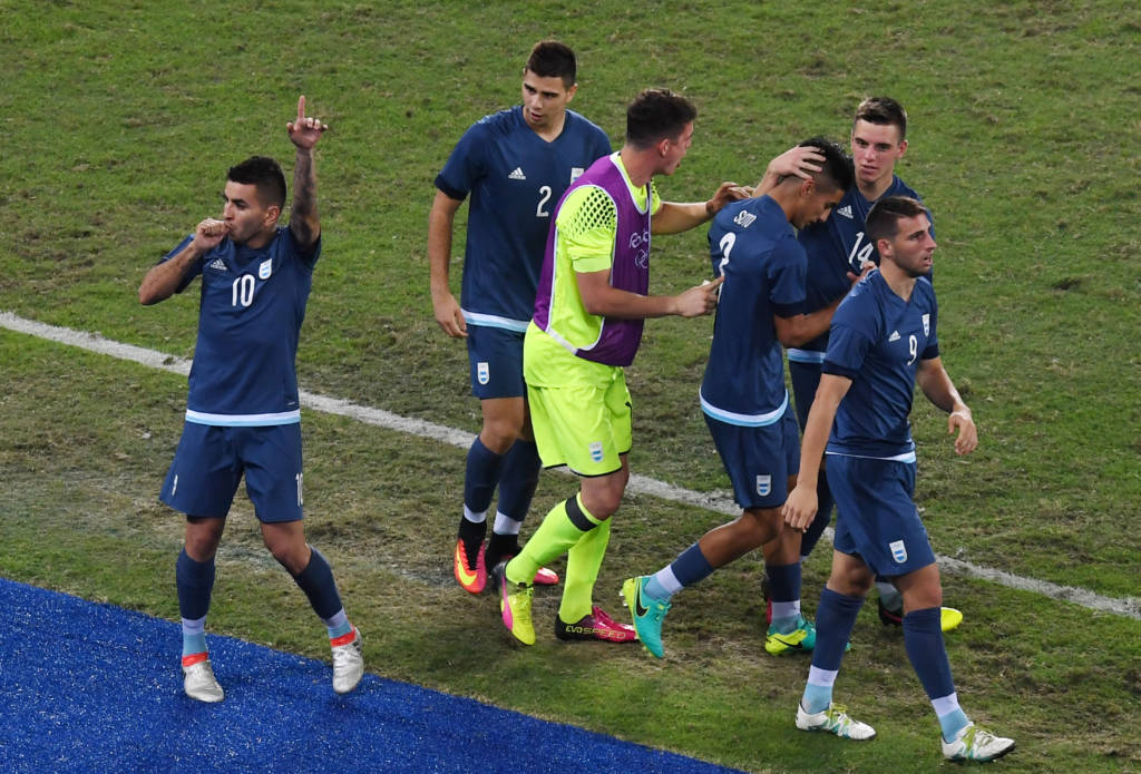 Ángel Correa marcou o primeiro gol da Argentina nas Olimpíadas (foto: Vanderlei Almeida/AFP)