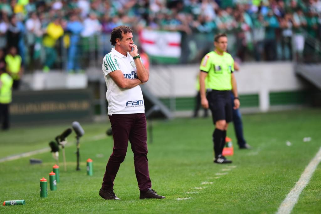 Cuca, técnico do Palmeiras, durante partida contra o Vitória, válida pela décima nona rodada do Campeonato Brasileiro 2016.