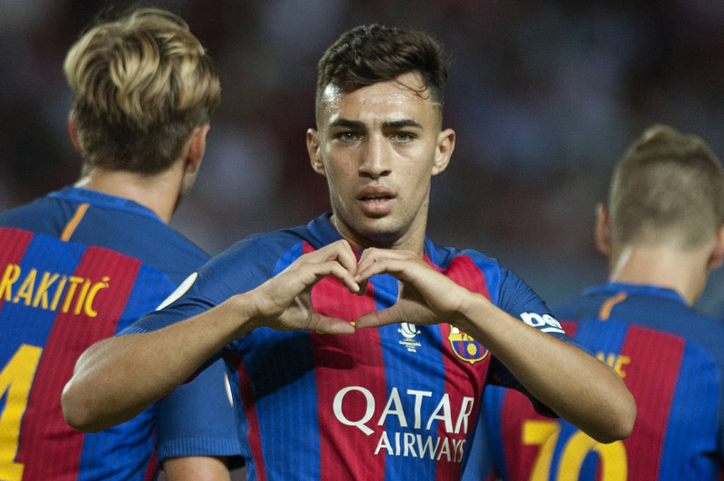 O gol de Munir deixou o time catalão próximo de mais uma conquista na Espanha (foto: Jorge Guerrero/AFP)