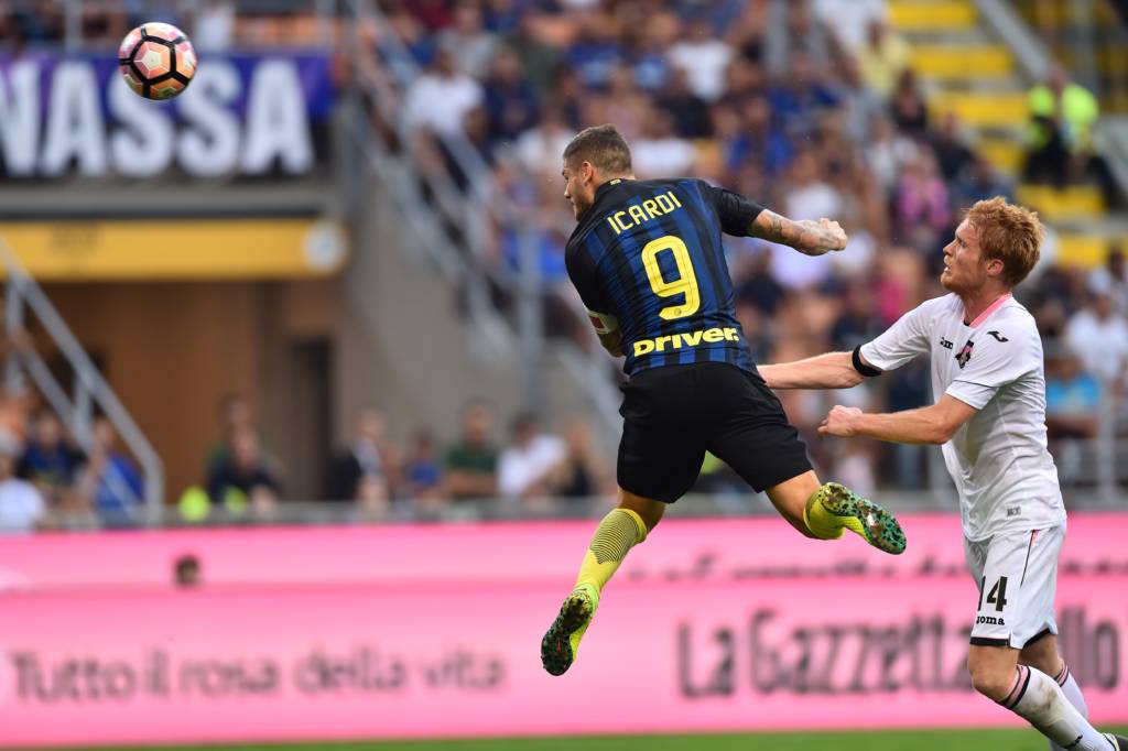 O argentino Mauro Icardi marcou o gol de empate para a Internazionale (Foto: Giuseppe Cacace/AFP)