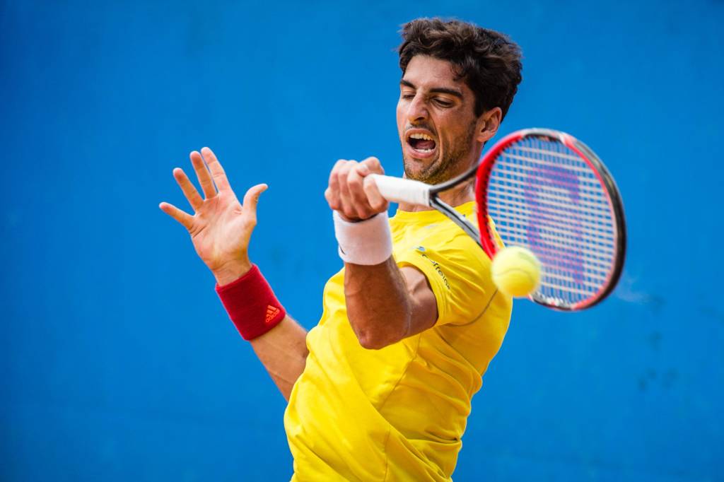 Thomaz Bellucci perdeu em simples, mas ganhou em duplas no Aberto dos EUA (Foto: Fernando Dantas/Gazeta Press)