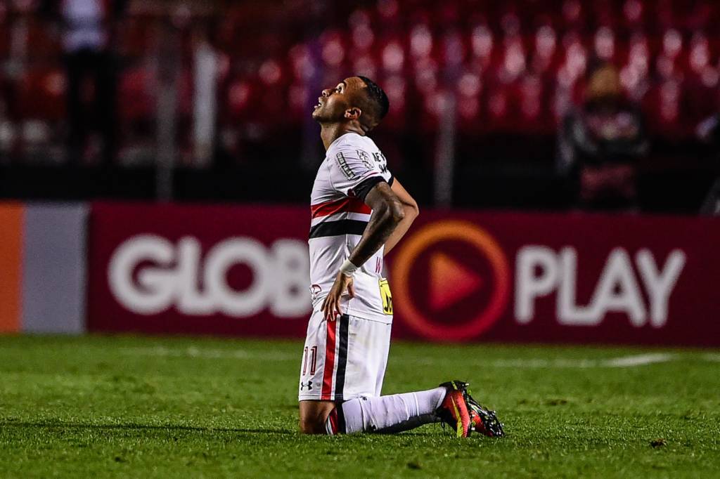 Wesley desencantou com a camisa do São Paulo, que vive bom momento após turbulência (Foto: Fernando Dantas/Gazeta Press)