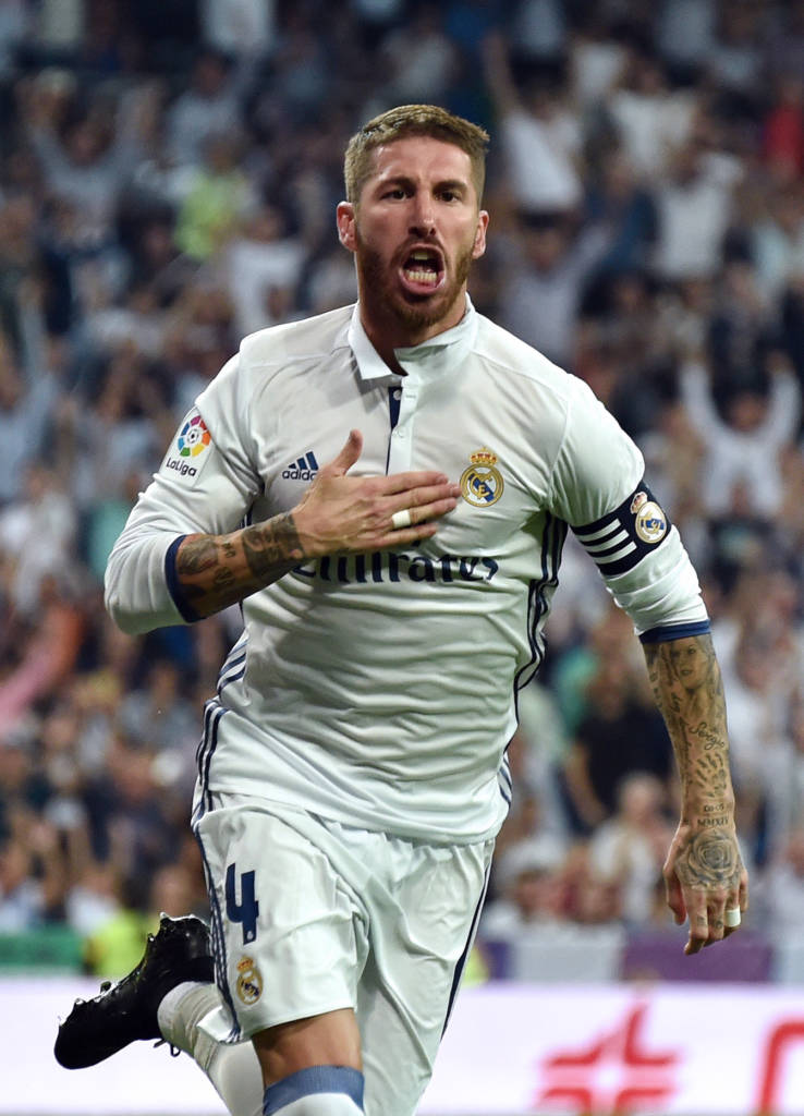Sergio Ramos marcou o gol de empate para o Real (Foto: Gerard Julien/AFP)