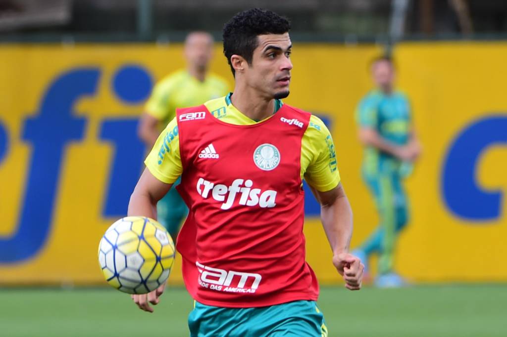 Egidio, jogador do Palmeiras durante o treino na Academia de Futebol da Barra Funda, na Zona Oeste da capital paulista. 06/10/2016, Foto: Djalma Vassão/Gazeta Press