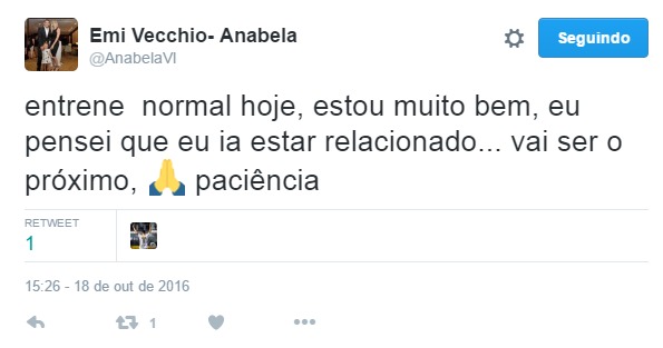 Emiliano Vecchio apagou sua reclamação por não ter sido relacionado (Foto: Reprodução/Twitter)