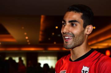 Douglas Souza, jogador do Sesi-SP, durante o lançamento da Superliga Nacional Masculina e Feminina de Vôlei 2016/2017, em São Paulo.