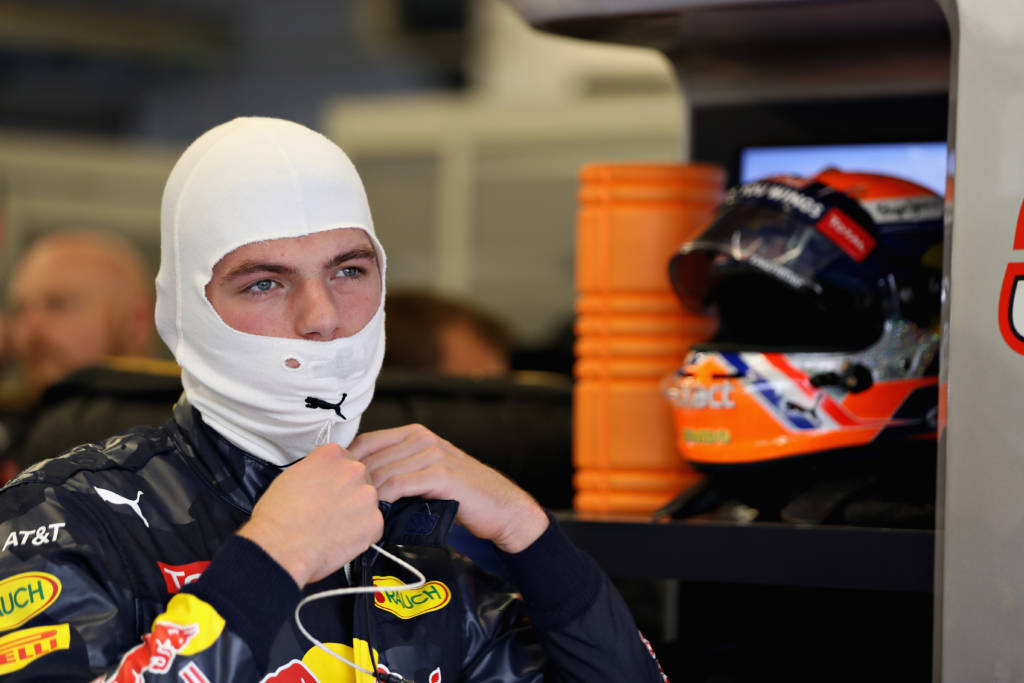 AUSTIN, TX - OCTOBER 23: Max Verstappen of Netherlands and Red Bull Racing gets ready in the garage before the United States Formula One Grand Prix at Circuit of The Americas on October 23, 2016 in Austin, United States. Mark Thompson/Getty Images/AFP