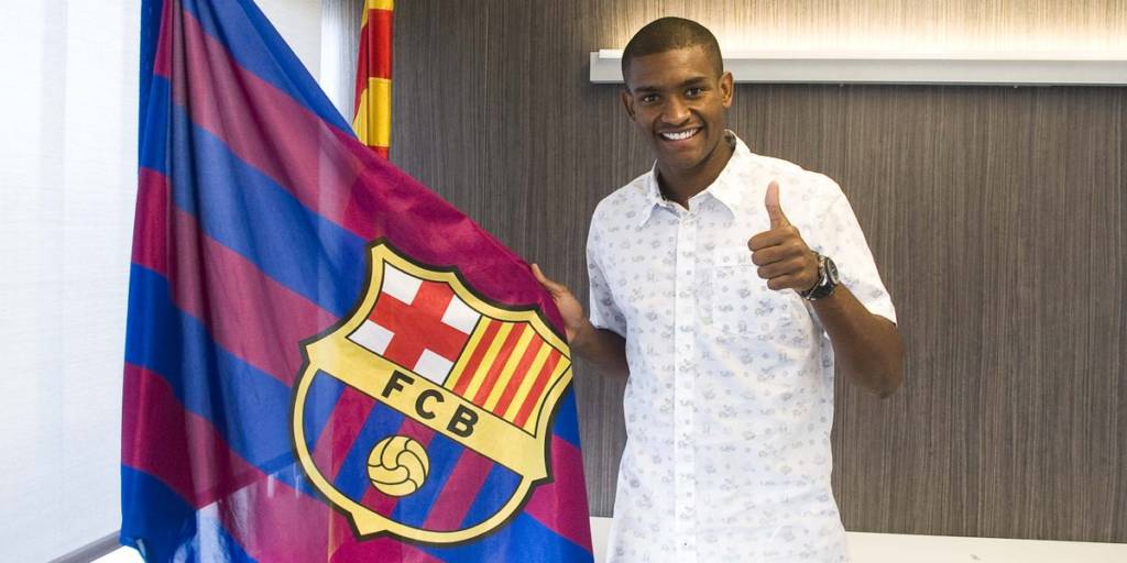 Marlon, de 21 anos, foi emprestado pelo Fluminense para jogar na equipe B do Barcelona (Foto: Divulgação)