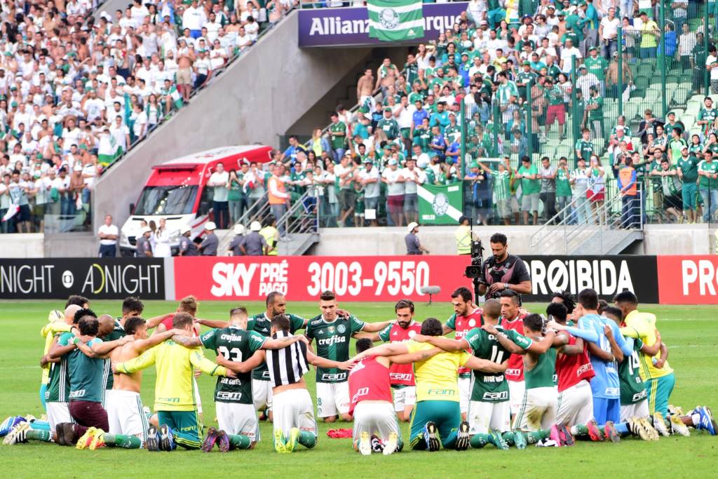 Jogadores do Palmeiras, durante partida contra o Botafogo-RJ, valida pela trigesima sexta rodada do Campeonato Brasileiro de 2016, na capital paulista. 20/11/2016, Foto: Djalma Vassao/Gazeta Press