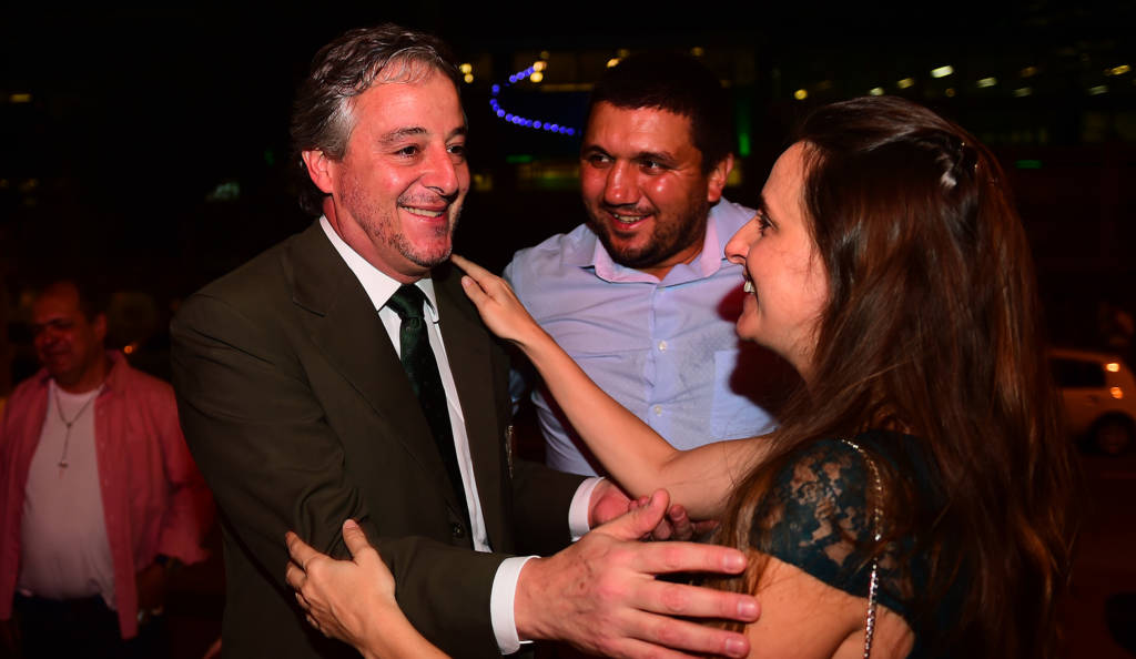 O atual presidente Paulo Nobre elogiou o futuro mandatário Maurício Galiotte, que assume o Palmeiras no dia 15 de dezembro (Foto: Sergio Barzaghi/ Gazeta Press)
