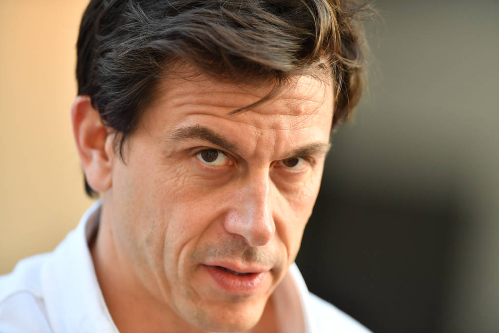 Mercedes AMG Petronas F1 Team's Team Chief Toto Wolff looks on ahead of the qualifying session as part of the Abu Dhabi Formula One Grand Prix at the Yas Marina circuit on November 26, 2016. / AFP PHOTO / Andrej ISAKOVIC