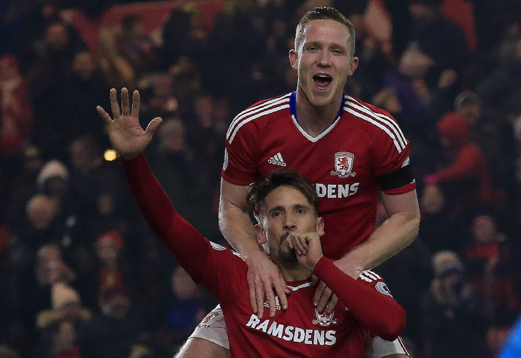 O uruguaio Gastón Ramírez fez o gol que deu a vitória ao Middlesbrough (Foto: Lindsey Parnaby/AFP)