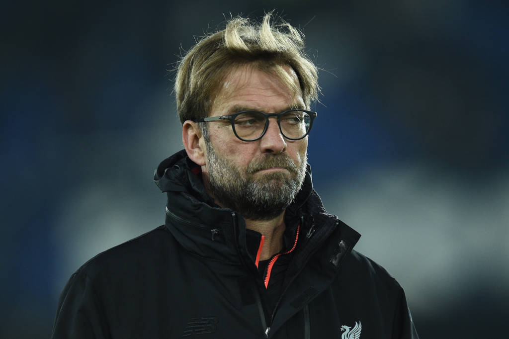 Liverpool's German manager Jurgen Klopp arrives ahead of the English Premier League football match between Everton and Liverpool at Goodison Park in Liverpool, north west England on December 19, 2016. / AFP PHOTO / Oli SCARFF / RESTRICTED TO EDITORIAL USE. No use with unauthorized audio, video, data, fixture lists, club/league logos or 'live' services. Online in-match use limited to 75 images, no video emulation. No use in betting, games or single club/league/player publications. /