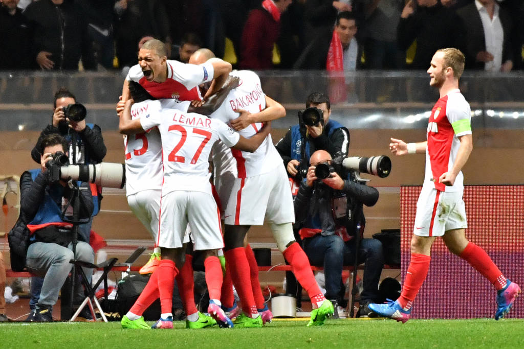 Monaco reverteu uma vantagem de dois gols do City e avançou para as quartas de final (Foto: Pascal Guyot/AFP)