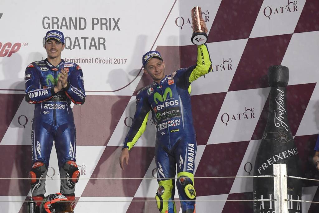 Yamaha começou a temporada com os dois pilotos no pódio (Foto: Divulgação/Yamaha)