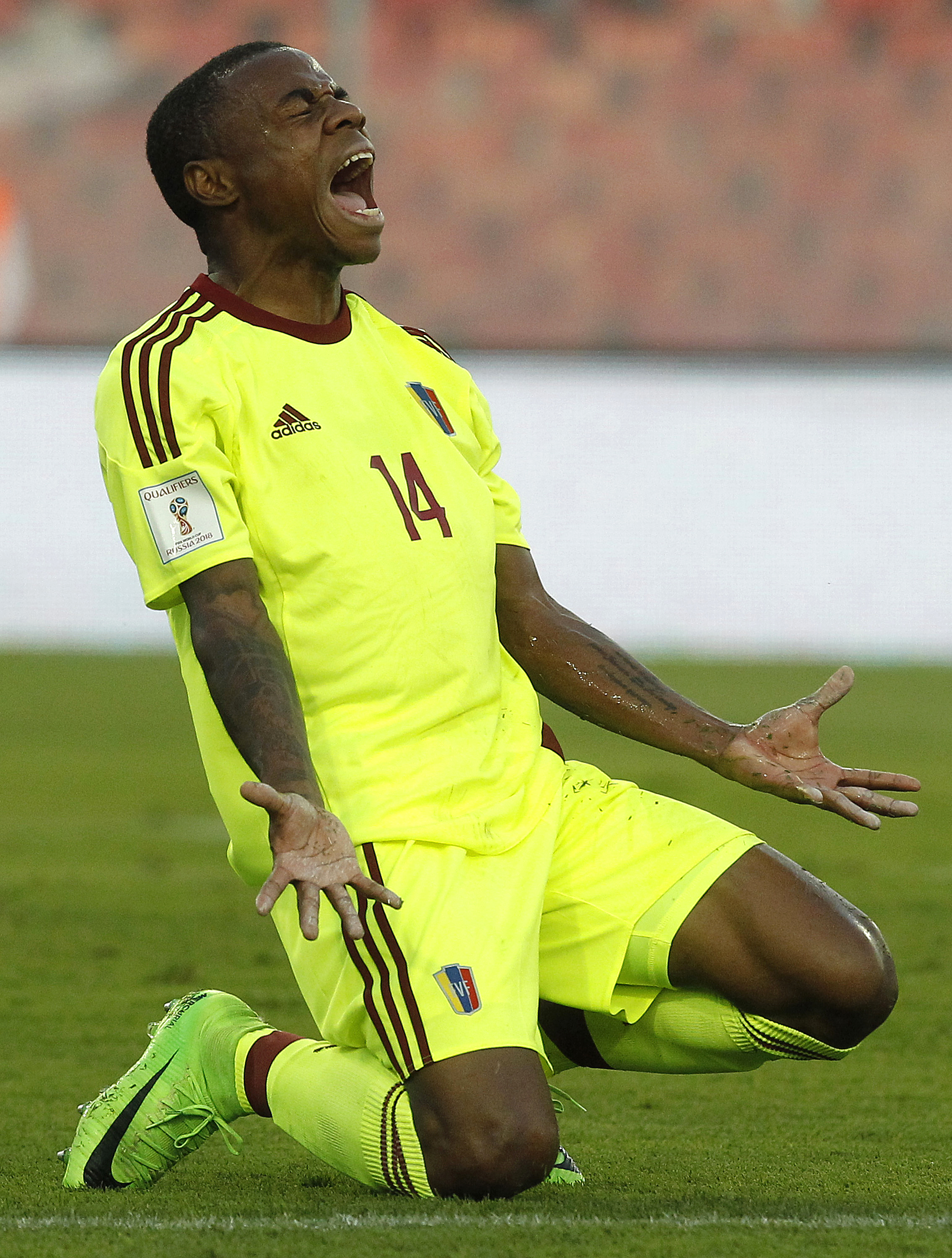 Venezuela chega a sonhar com empate, mas termina o jogo atrás no placar (Foto: Claudio Reyes / AFP) 