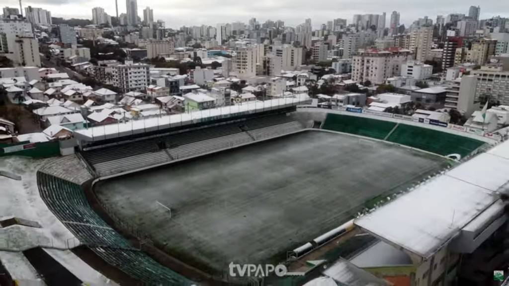 Confira imagens do Estádio Alfredo Jaconi coberto de neve | Gazeta ...