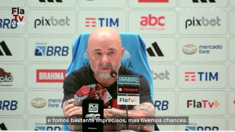Sampaoli lamenta chances perdidas do Flamengo no empate contra Internacional: Tivemos muitas oportunidades