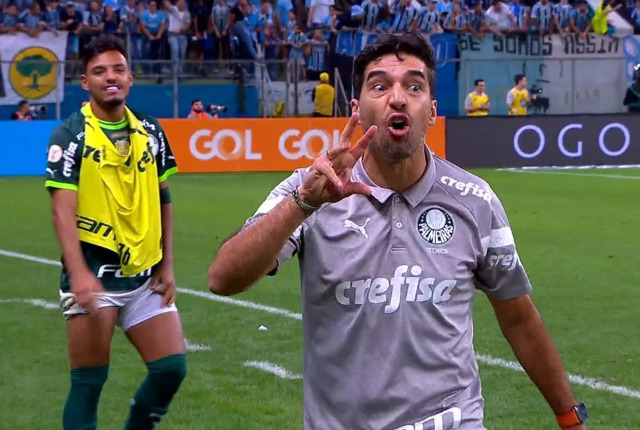 Após sair esbravejando, Abel evita falar sobre confusão no fim de Grêmio x Palmeiras: 