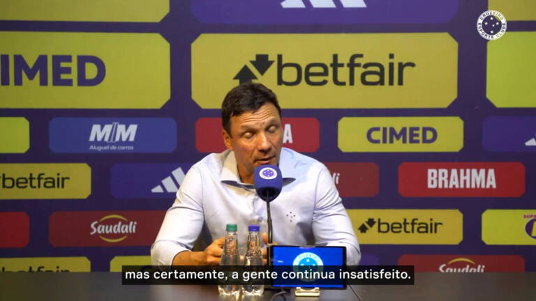 Zé Ricardo analisa desempenho do ataque do Cruzeiro no clássico: Precisa produzir mais