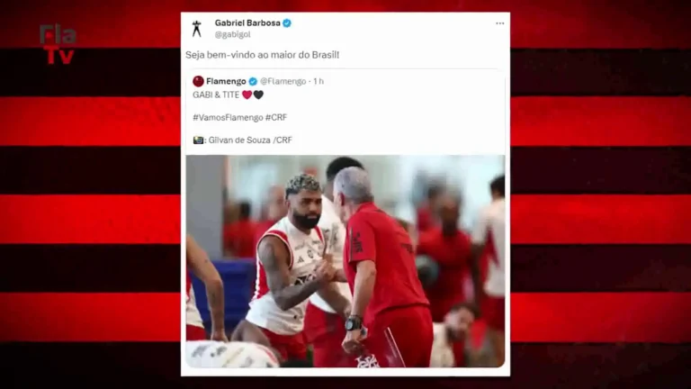 As boas-vindas de Gabi para Tite no Flamengo; assista